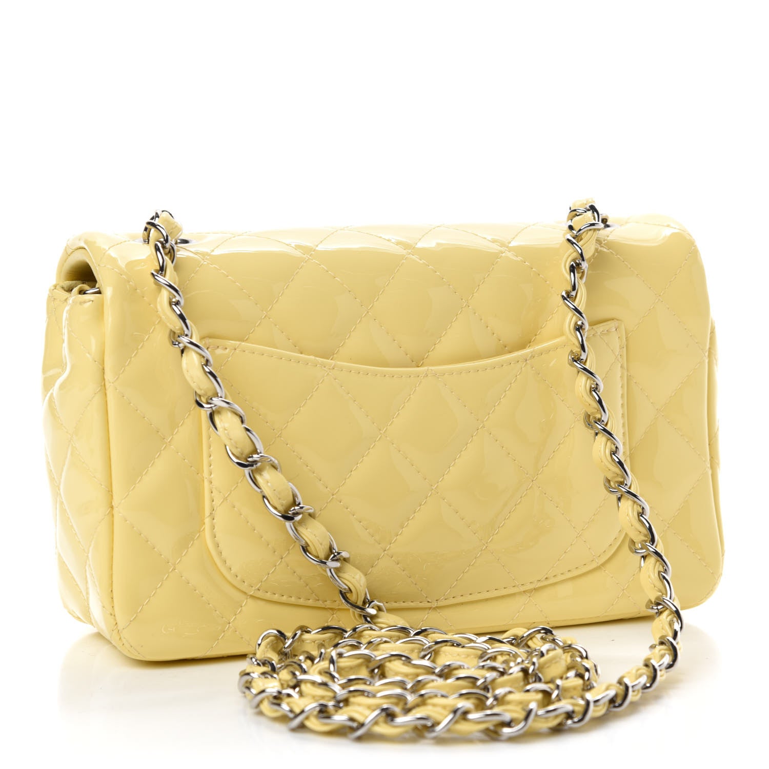 Chanel Patent Quilted Mini Rectangular Flap Yellow 3 of 11