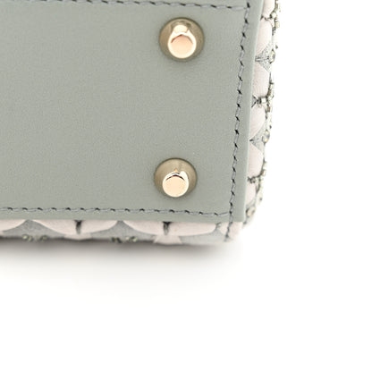 Christian Dior Suede Calfskin Stone And Beads Mini Lady Dior Grey 10 of 10
