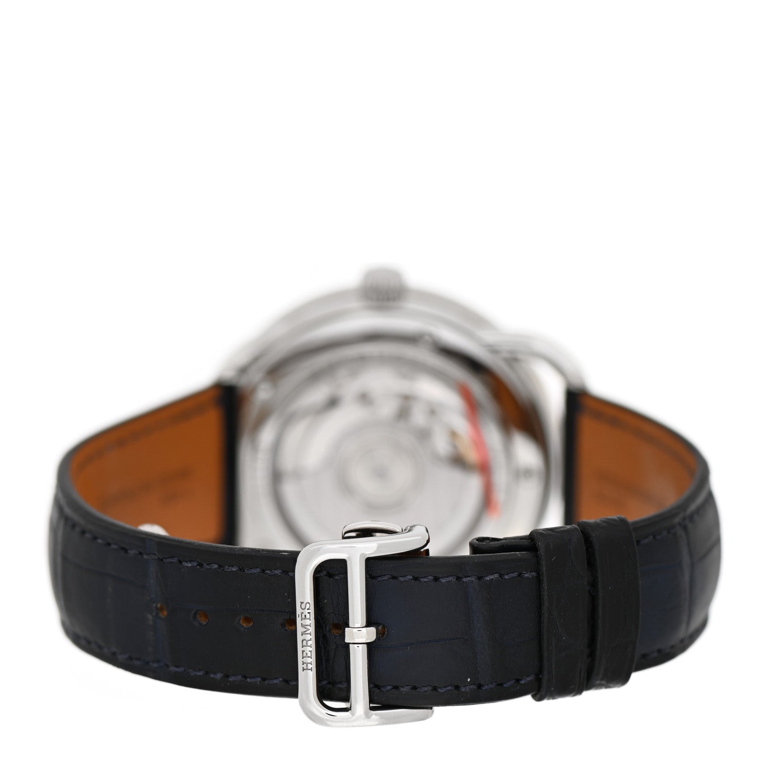 Hermes Stainless Steel Alligator 43mm Arceau Grande Lune Automatic Watch Bleu Abysse 3 of 5