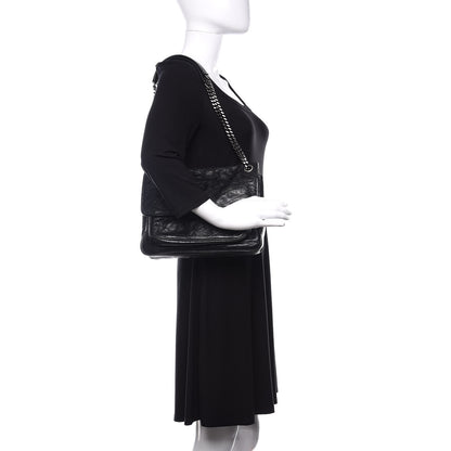 Saint Laurent Crinkled Calfskin Matelasse Monogram Medium Niki Chain Satchel Black 2 of 12