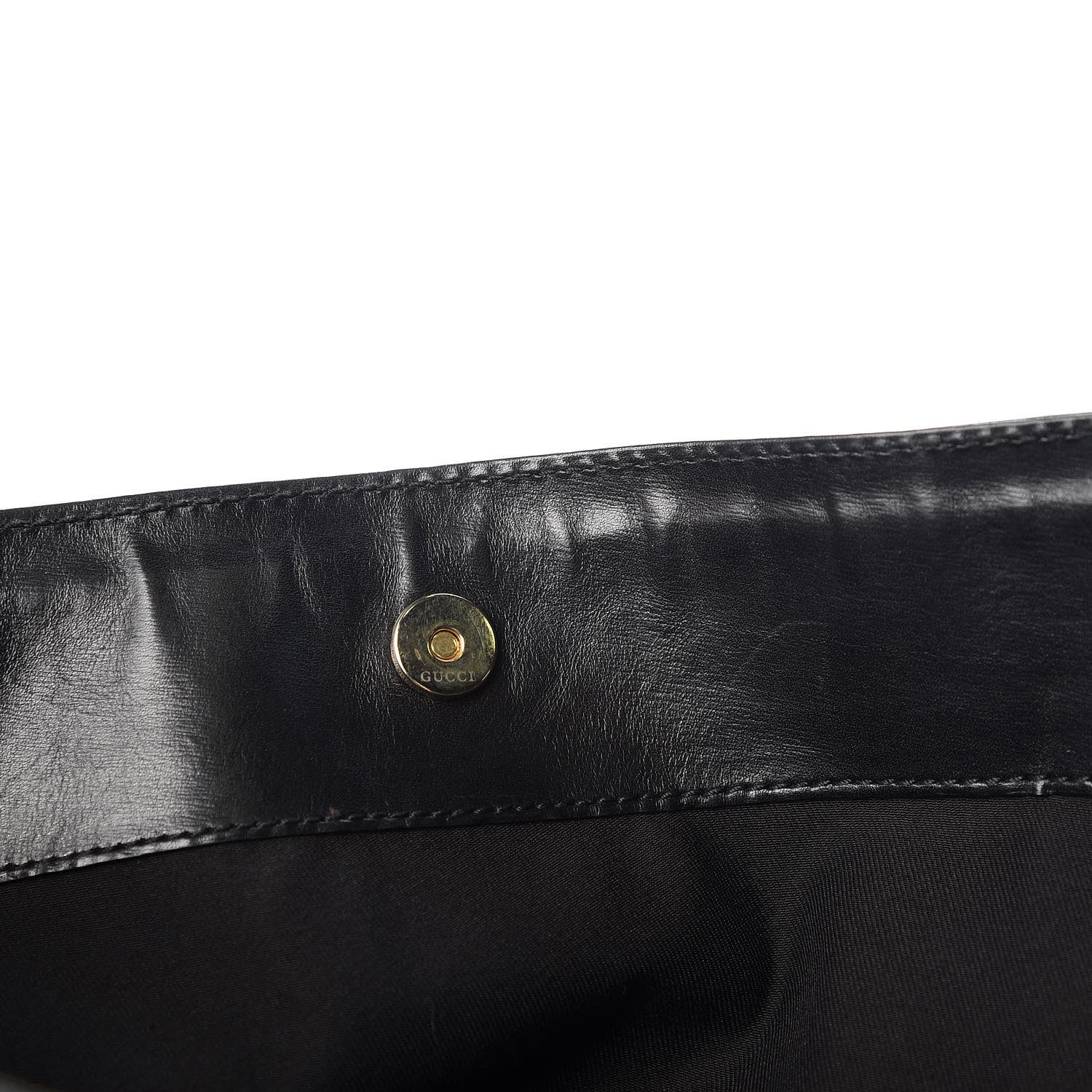 Gucci Denim Monogram Chain Bucket Tote Black 11 of 16