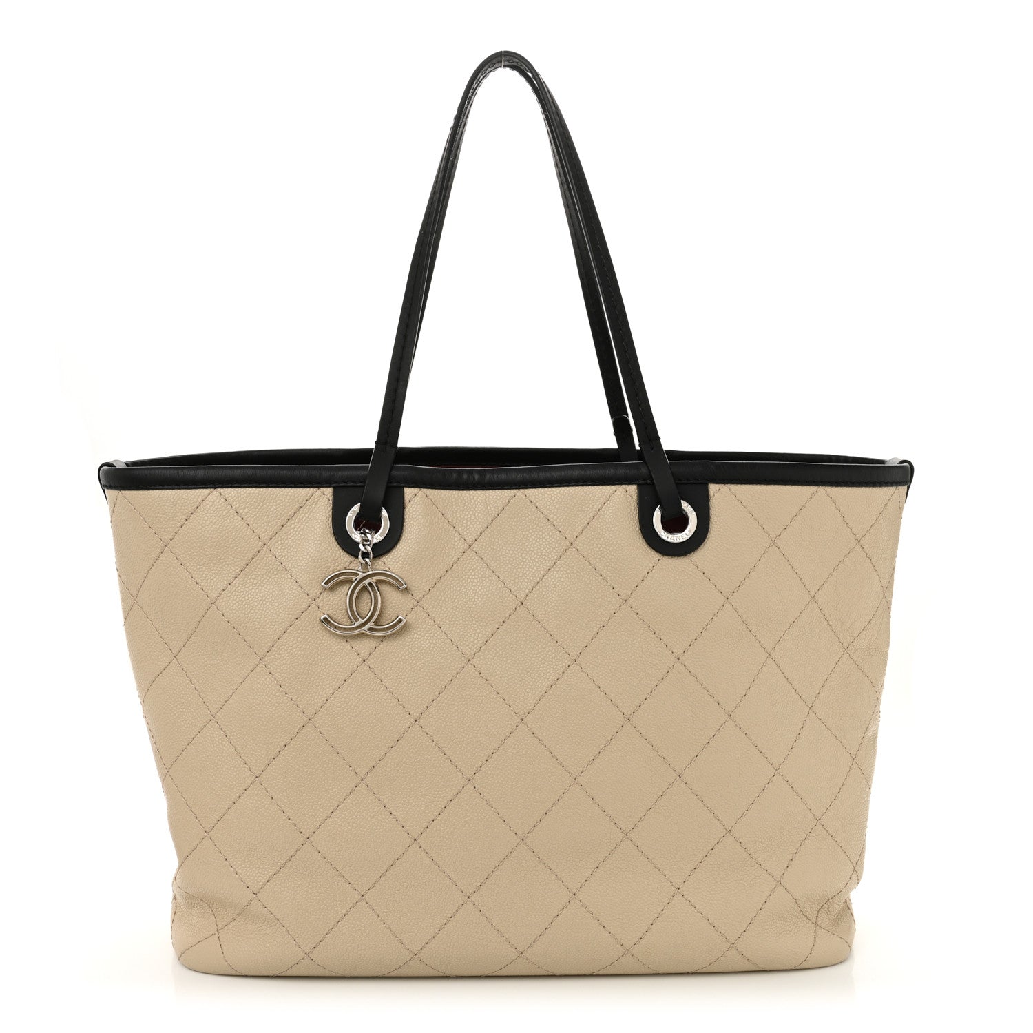 Chanel Grained Calfskin Large Fever Shopping Tote Beige 1 of 13