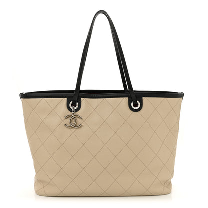 Chanel Grained Calfskin Large Fever Shopping Tote Beige 1 of 13