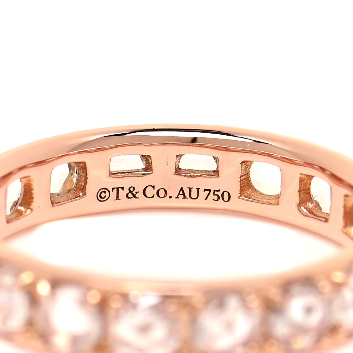 18K Rose Gold Diamond Metro Rose Cut Eternity Band Ring 49 5