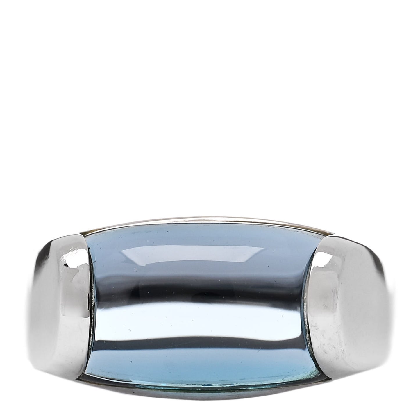 18K White Gold Blue Topaz Tronchetto Ring 54 7