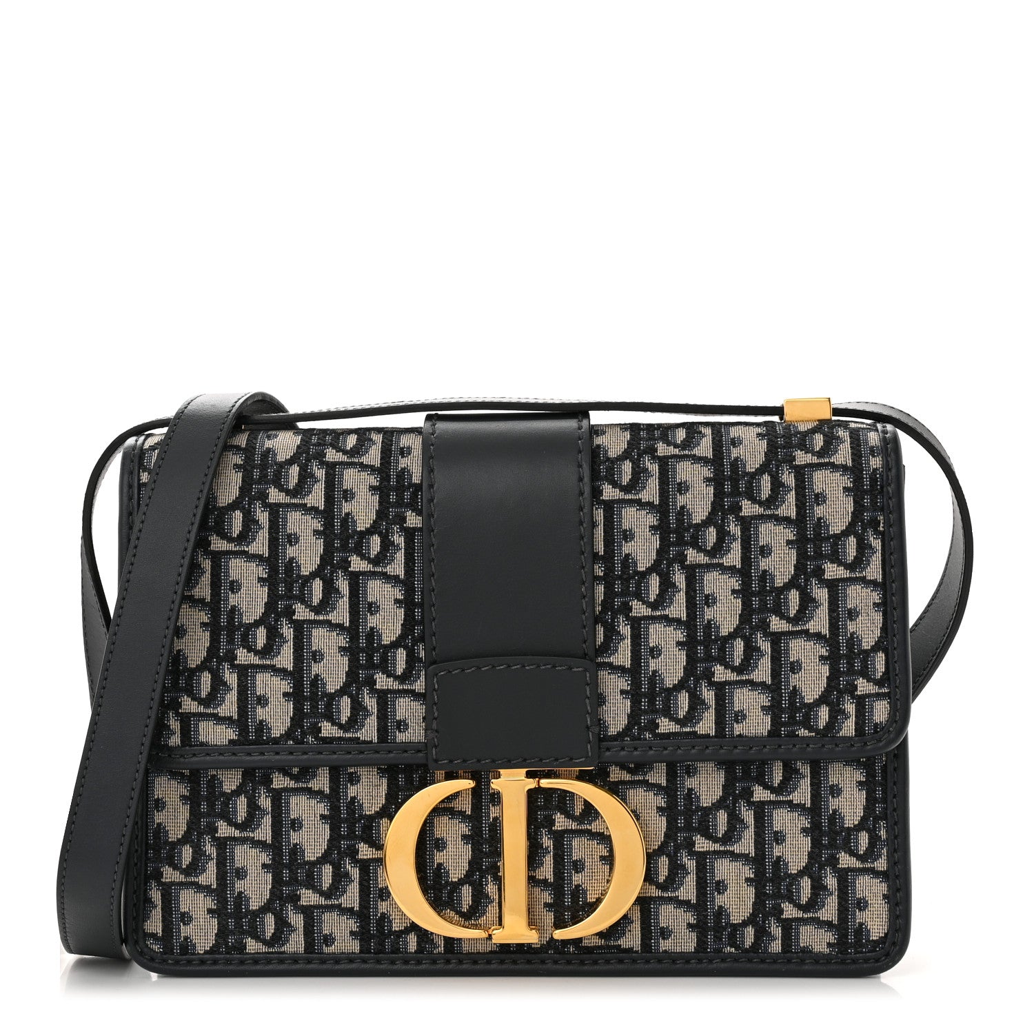 Christian Dior Oblique 30 Montaigne Flap Bag Blue 1 of 10