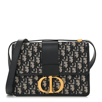 Christian Dior Oblique 30 Montaigne Flap Bag Blue 1 of 10