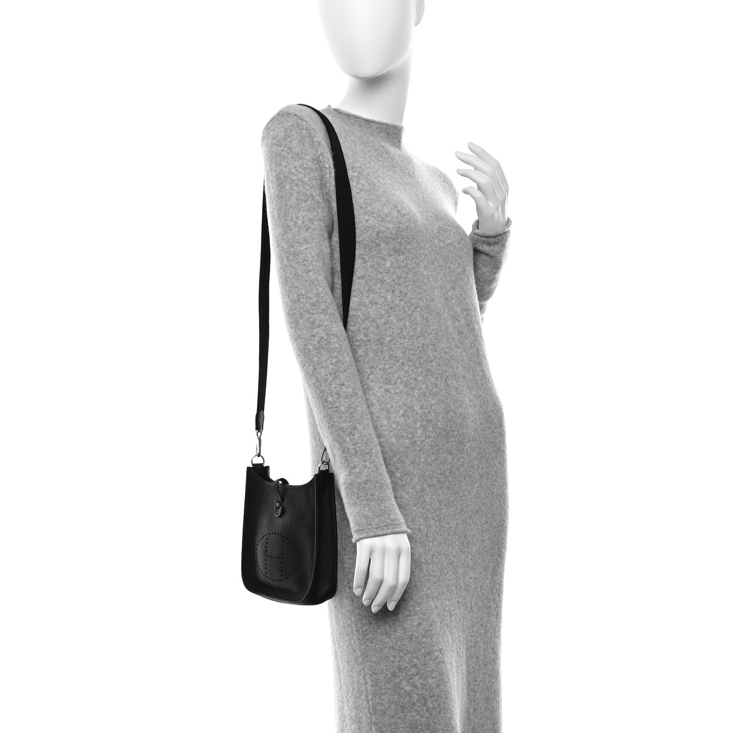 Hermes Taurillon Clemence Evelyne TPM Black 2 of 12