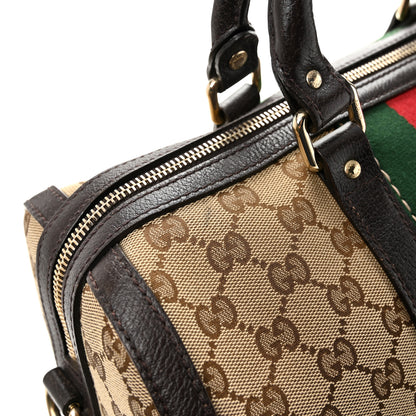 Gucci Monogram Vintage Web Medium Webby Bee Boston Dark Brown 11 of 11