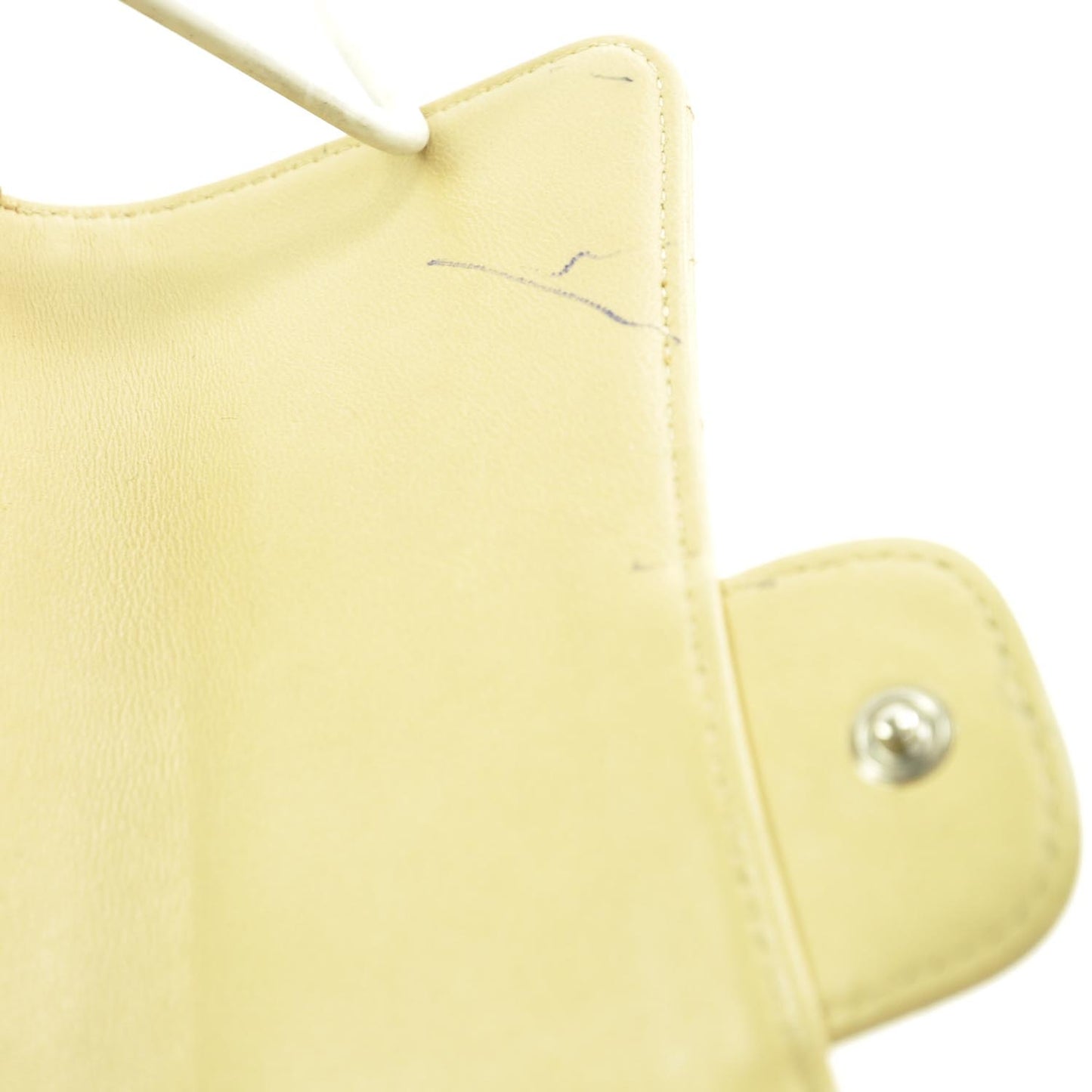 Lambskin Quilted Large Flap Wallet Beige