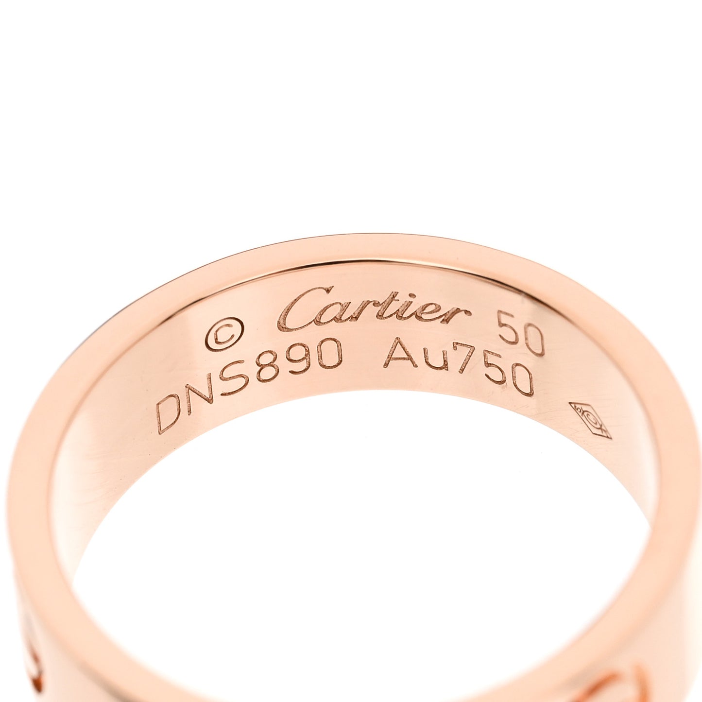 18K Pink Gold 5.5mm LOVE Ring 50 5.25