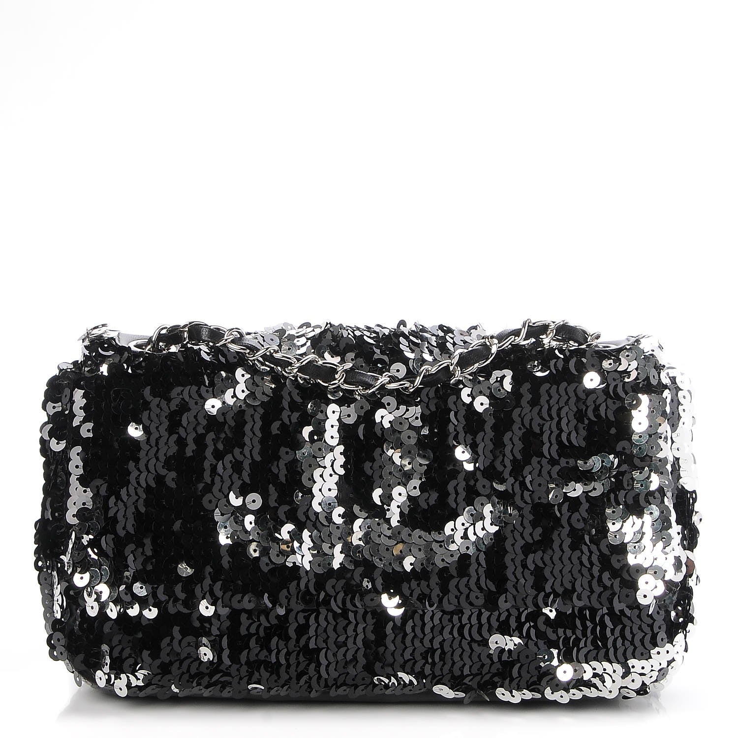 Chanel Sequin Summer Night Flap Black Silver 1 of 8