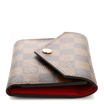 Louis Vuitton Damier Ebene Victorine Wallet Red 10 of 11