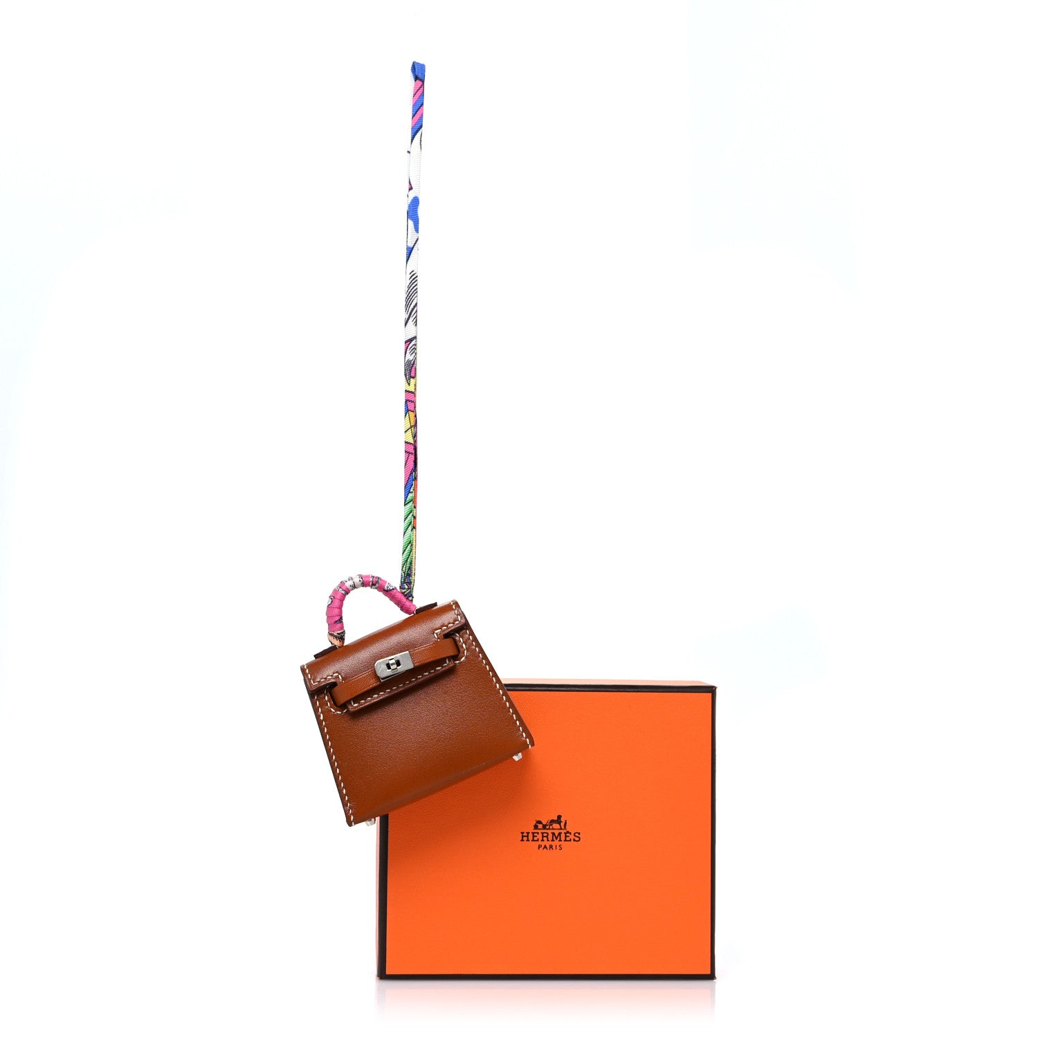 Hermes Tadelakt Mini Kelly Twilly Bag Charm Fauve 4 of 4