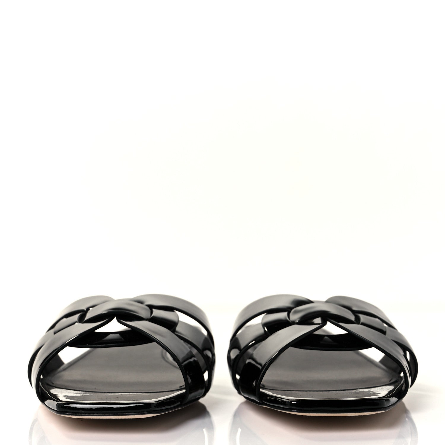 Saint Laurent Patent Tribute 05 Slide Sandals 38.5 Black 2 of 7