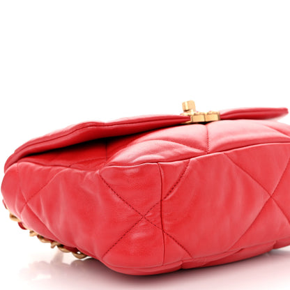 Chanel Goatskin Quilted Medium Chanel 19 Flap Red 8 of 9