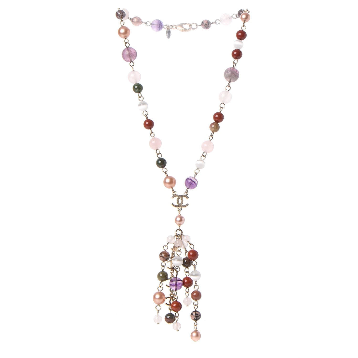 Chanel Beaded CC Long Necklace Multicolor 3 of 8