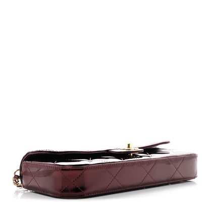 Chanel Metallic Mirror Calfskin Large Top Handle Clutch With Chain  Burgundy 4 of 10