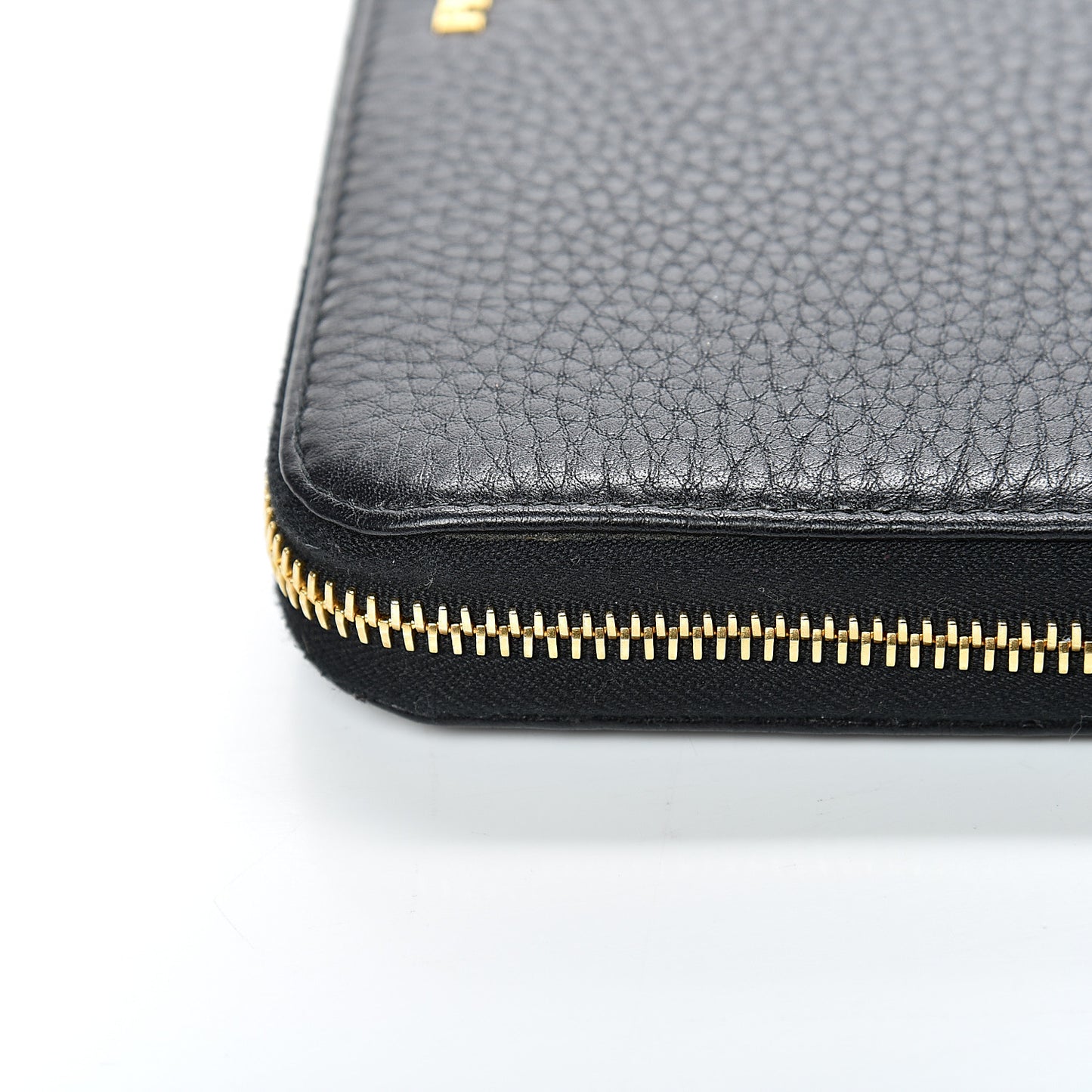 Vitello Daino Zip Around Wallet Black