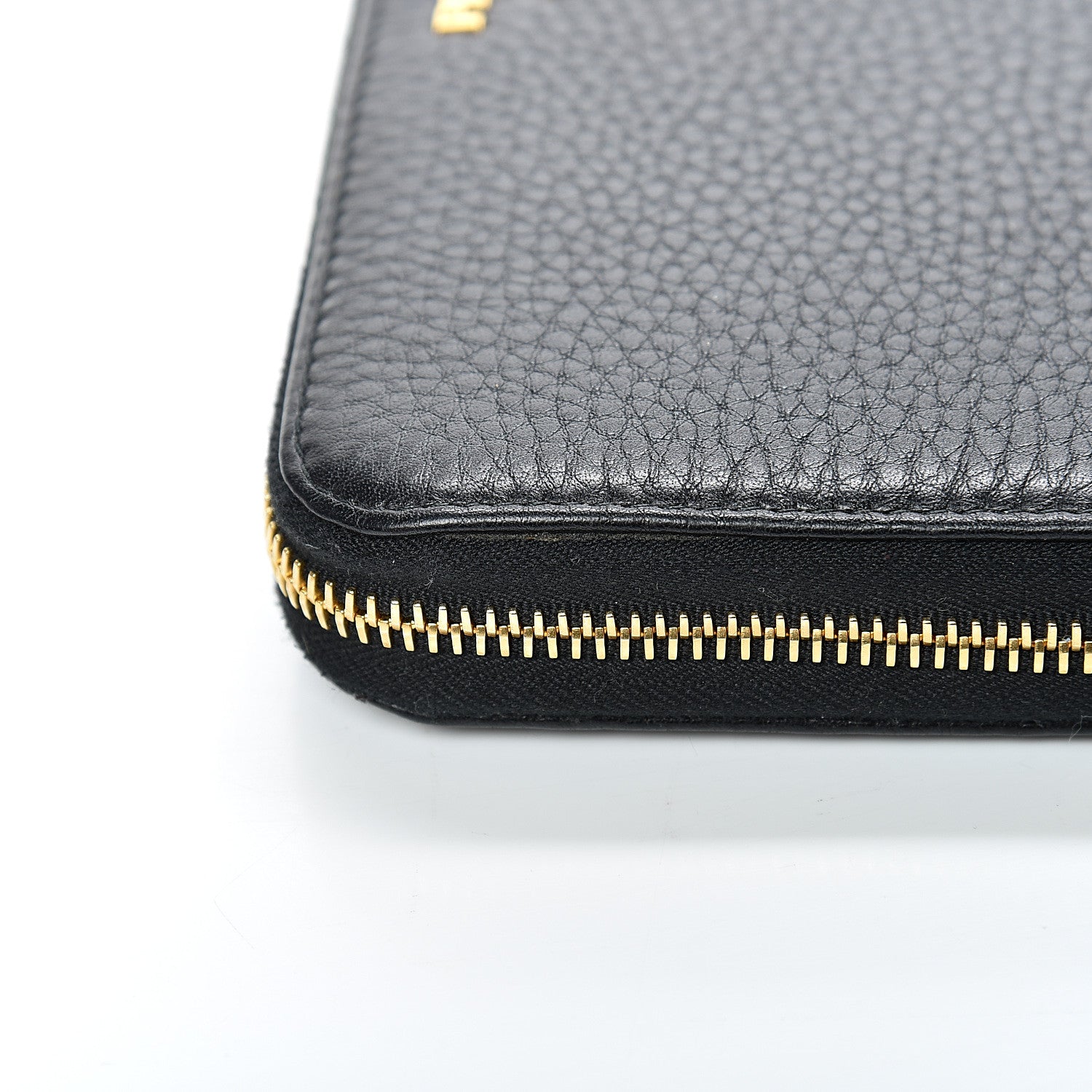 Prada Vitello Daino Zip Around Wallet Black 8 of 10