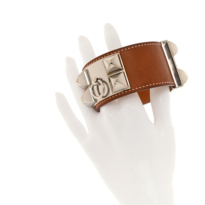 Hermes Barenia Collier De Chien CDC Bracelet L Fauve 2 of 7