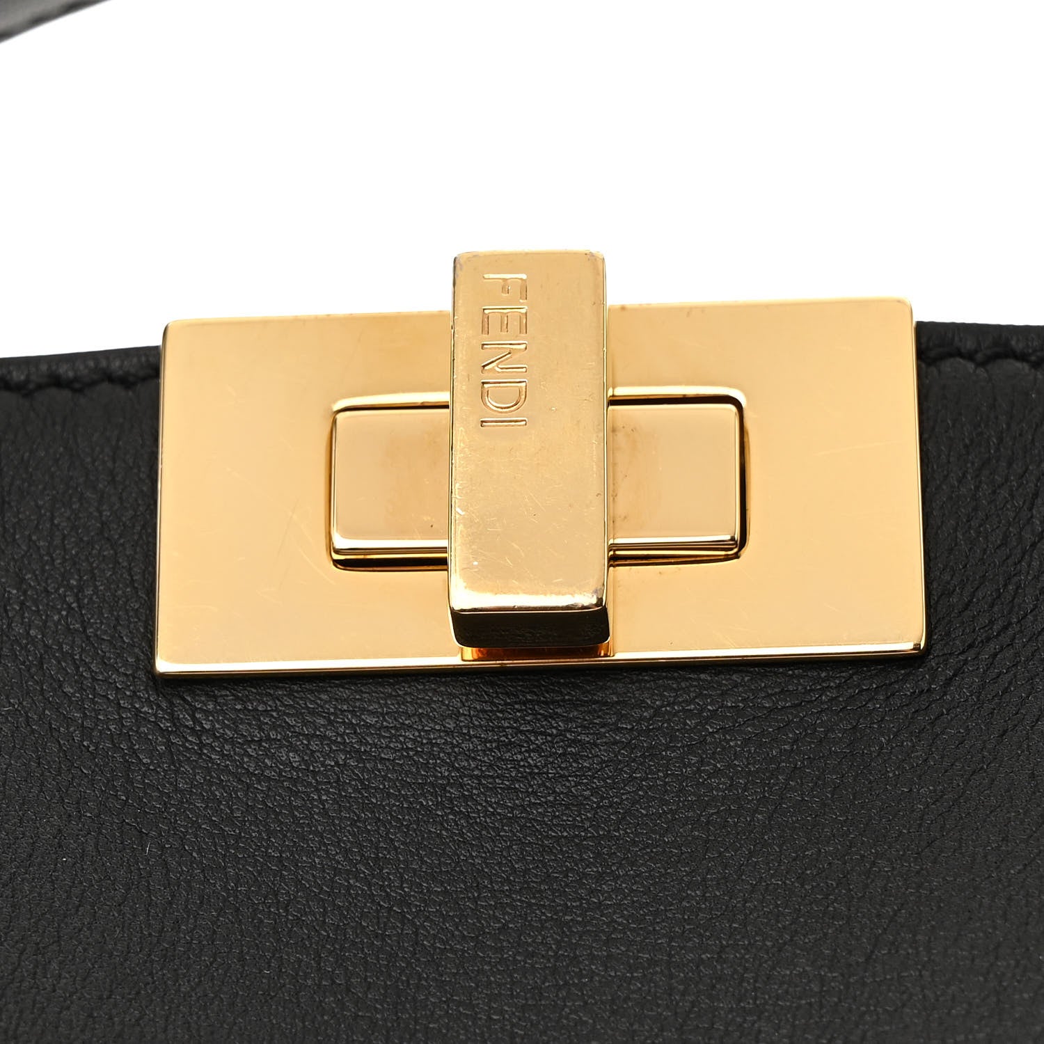 Fendi Vitello Tahiti Burro Medium Peekaboo Iconic Essentially Satchel Black Corda 14 of 14