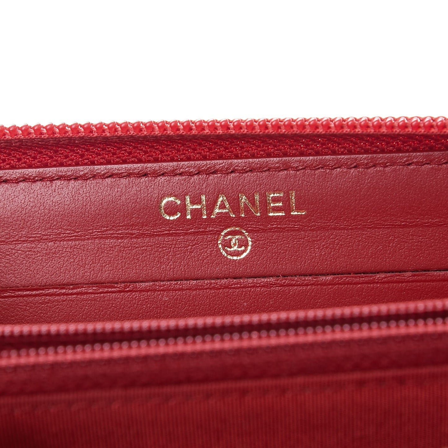 Caviar Quilted Small Boy Zip Around Wallet Dark Red