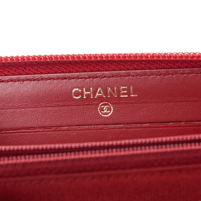 Chanel Caviar Quilted Small Boy Zip Around Wallet Dark Red 6 of 13