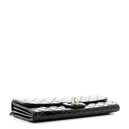 Chanel Patent Calfskin Quilted Flap Clutch With Chain Black 4 of 10