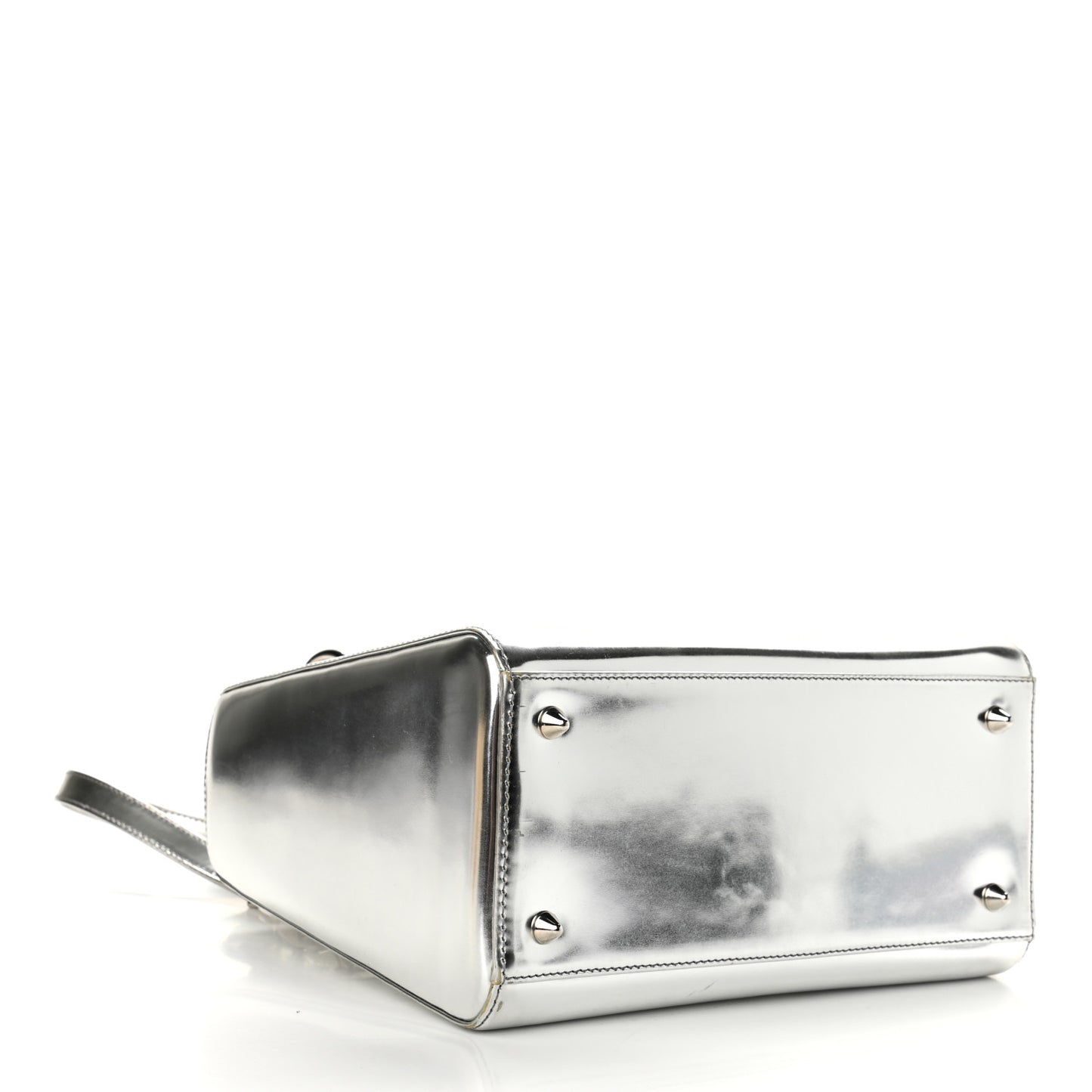 Metallic Patent Calfskin Medium Lady Dior Silver