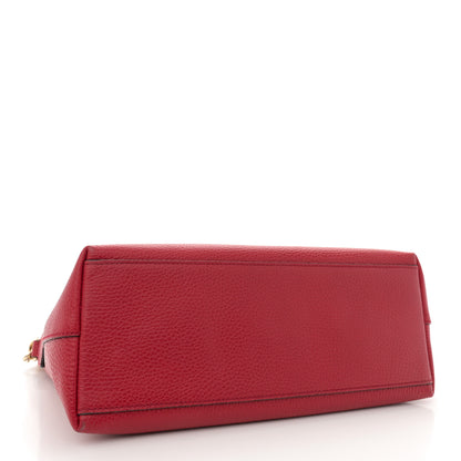 Gucci Dollar Calfskin GG Charm Satchel Red 4 of 13