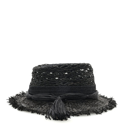 Christian Dior Straw Beach Hat 58 Black 6 of 8