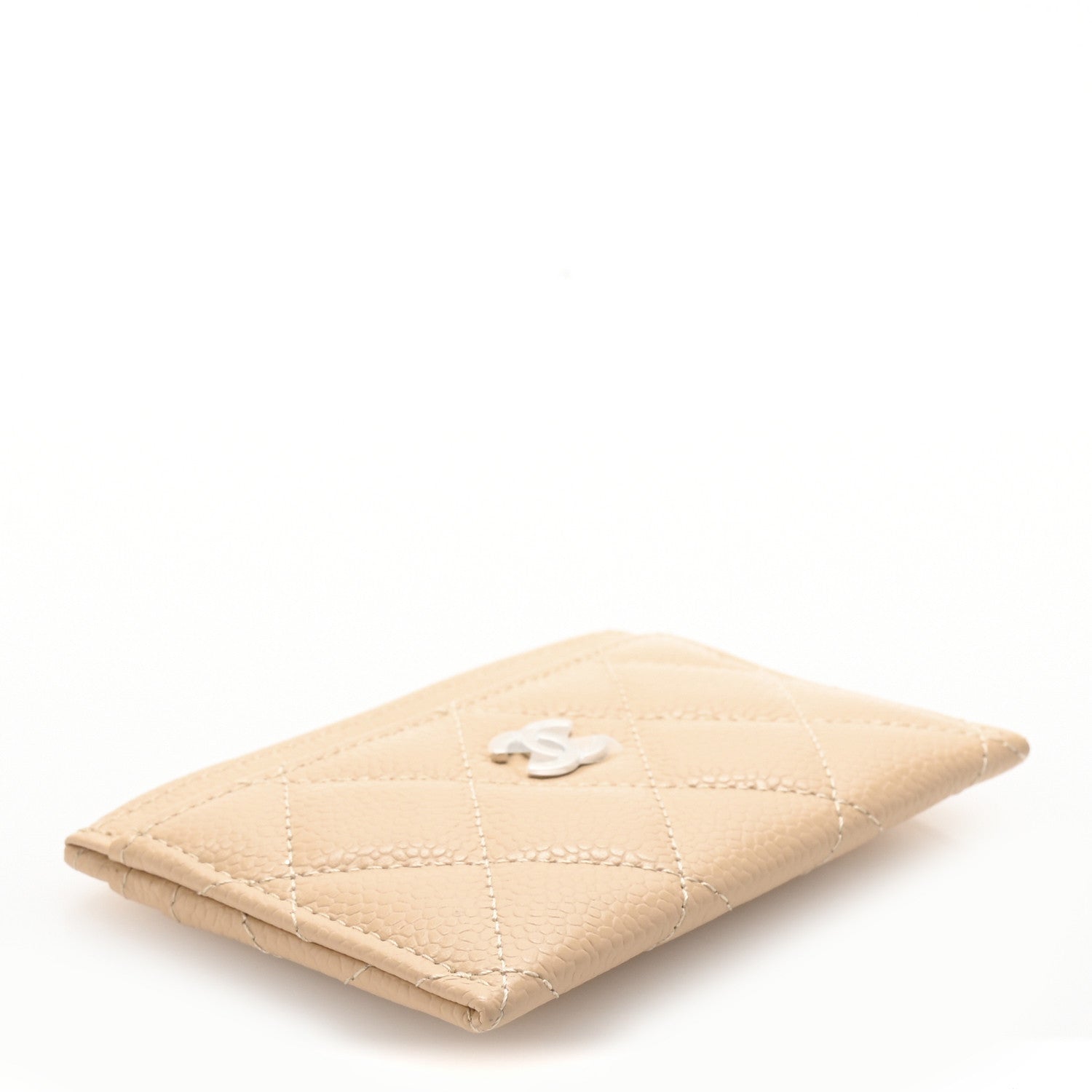 Chanel Caviar Quilted Card Holder Beige 4 of 9