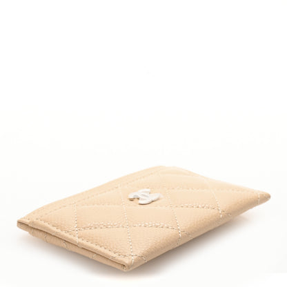 Chanel Caviar Quilted Card Holder Beige 4 of 9