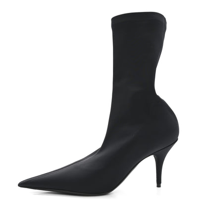 Balenciaga Matte Spandex Extreme Pointed Toe Knife 80mm Ankle Boots 36 Black 1 of 6