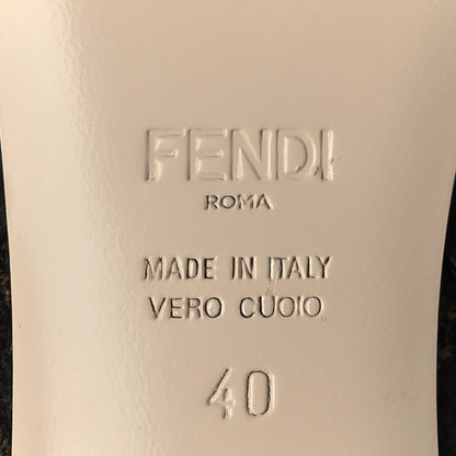 Fendi Fabric Jacquard FF Colibri Lite 85mm Slingback Pumps 40 Tobacco Black 7 of 9