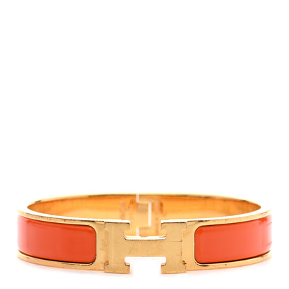 Hermes Enamel Narrow Clic Clac H Bracelet PM Orange 1 of 5