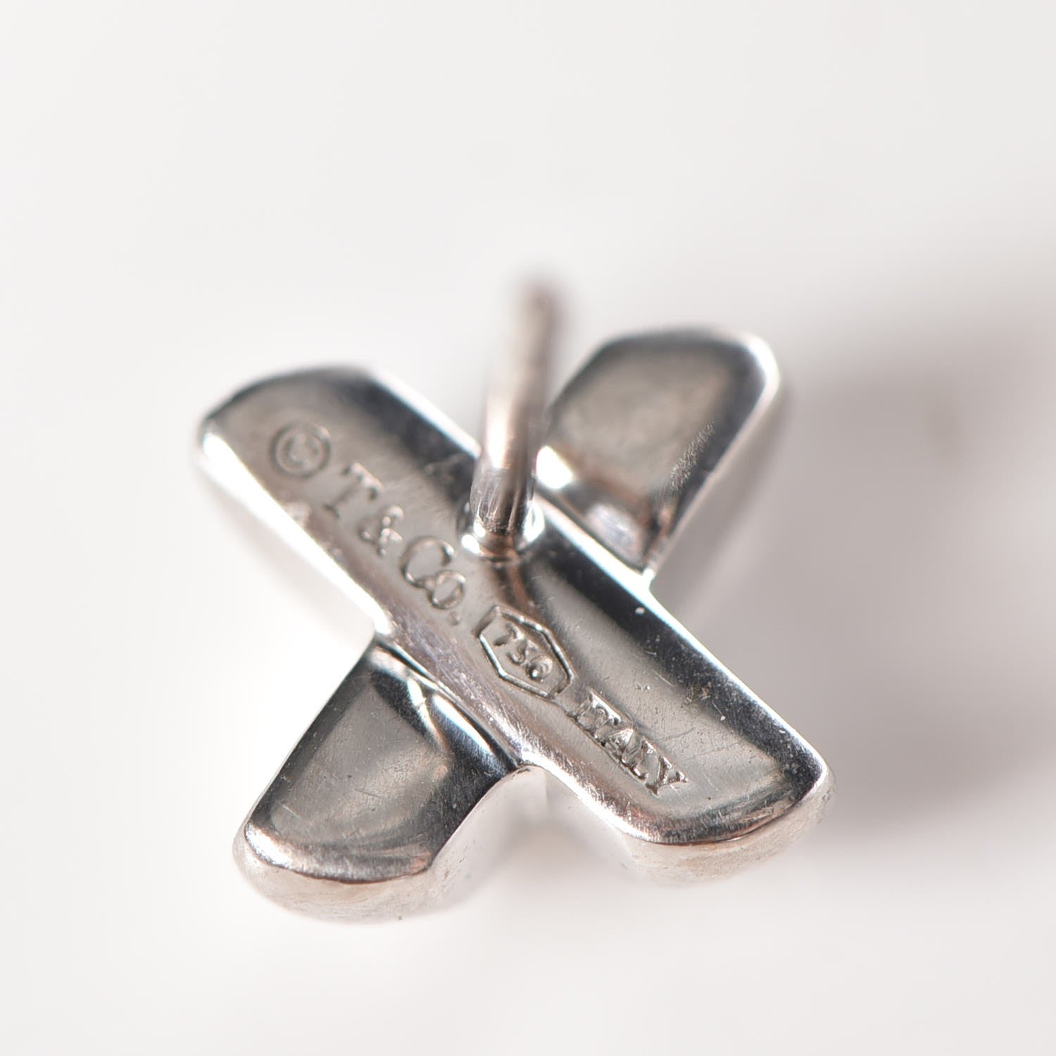 Tiffany 18K White Gold Diamond Paloma Picasso X Kiss Earrings 8 of 9