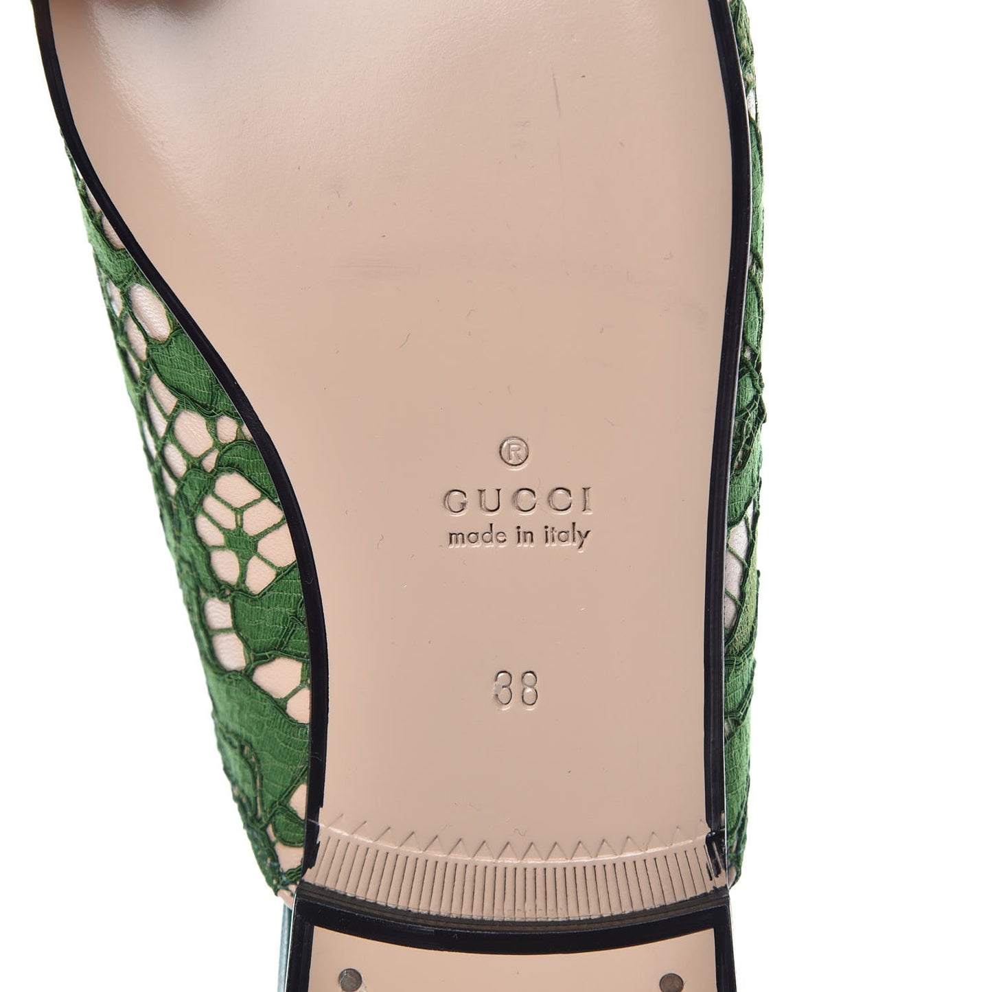 Lace Malaga Kid Womens Princetown Slippers 38 Green Grass Skin Rose