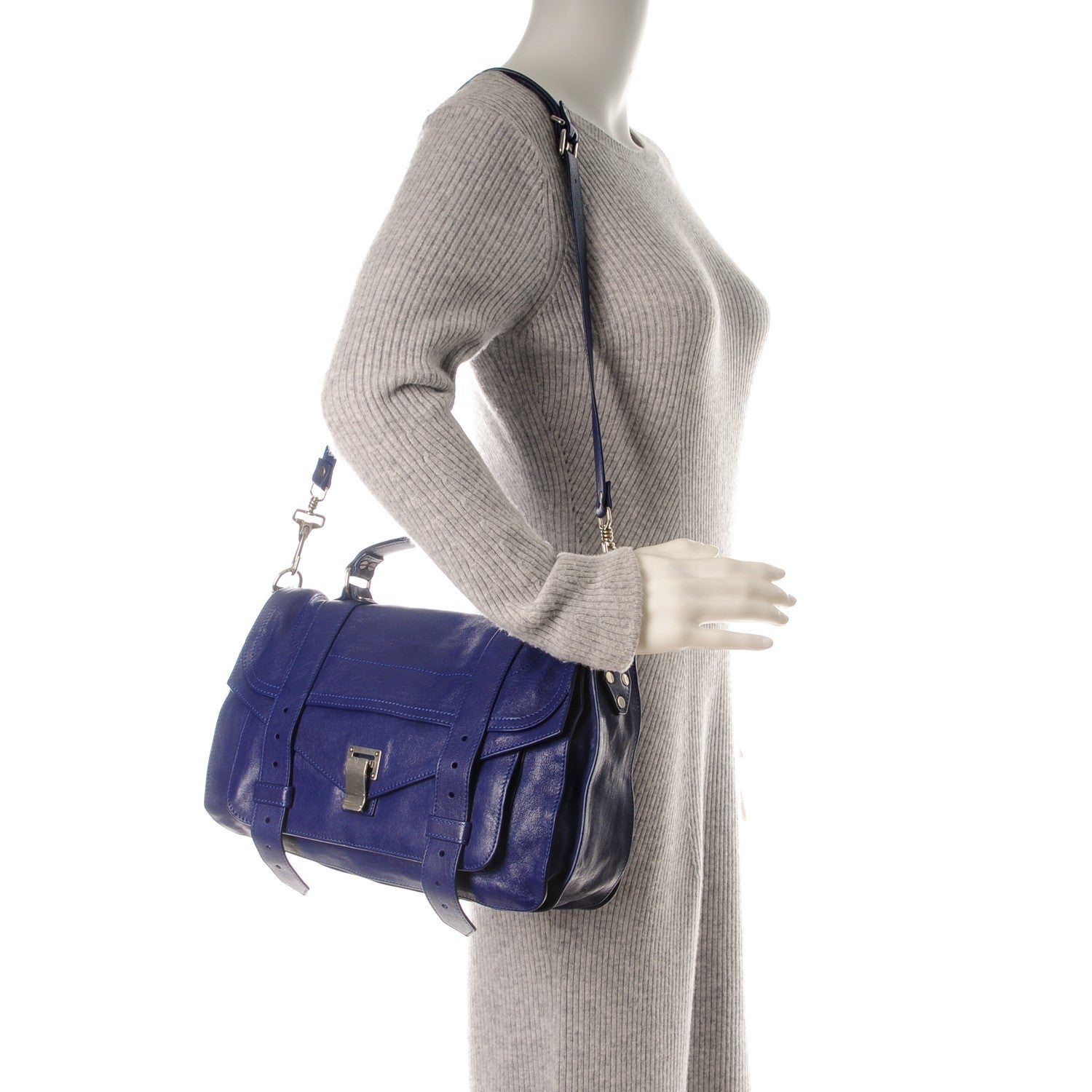 Proenza Schouler Lambskin Medium PS1 Satchel Cobalt Blue 2 of 7