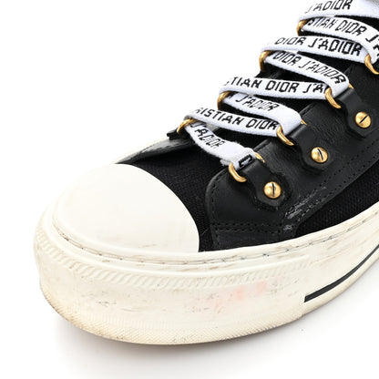 Christian Dior Technical Knit Calfskin Womens Walk'N'Dior High Top Sneakers 38.5 Black 10 of 12