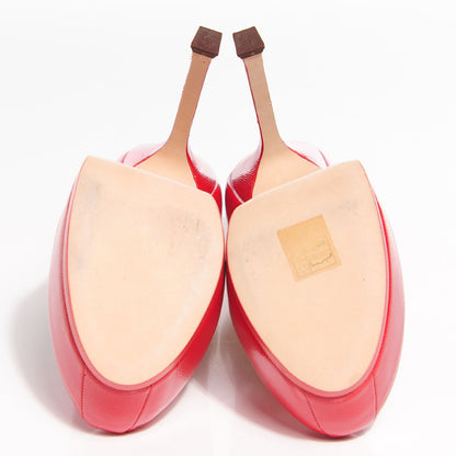 Saint Laurent Patent Pebbled Leather Tribute Two Platform Pumps 37 Rubis 5 of 6