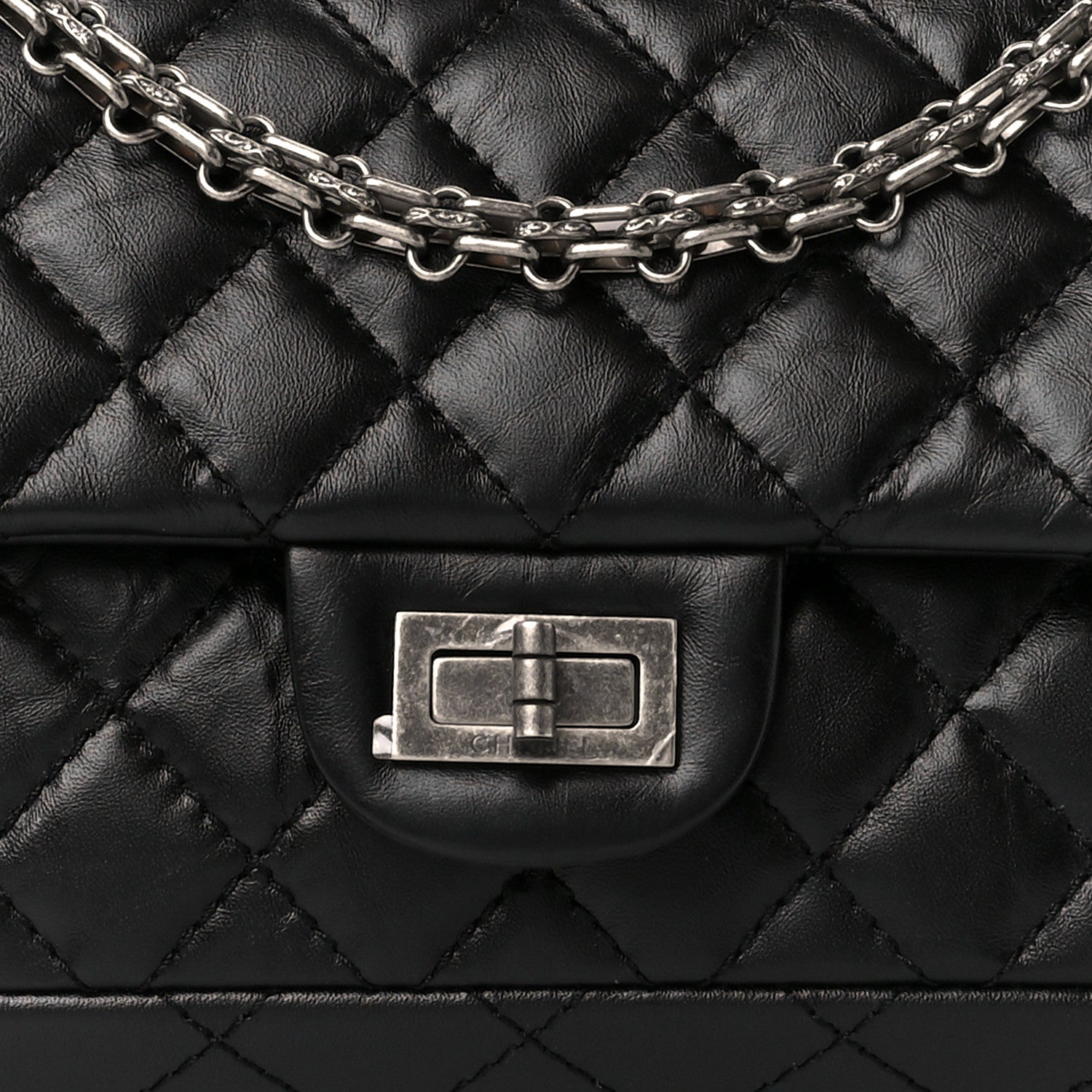 Chanel Aged Calfskin Quilted 2.55 Reissue 225 Flap Black 9 of 11