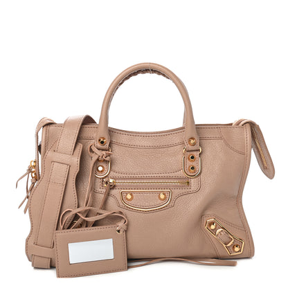 Balenciaga Chevre Gold Metallic Edge Hardware S City Rose Des Sables 1 of 9