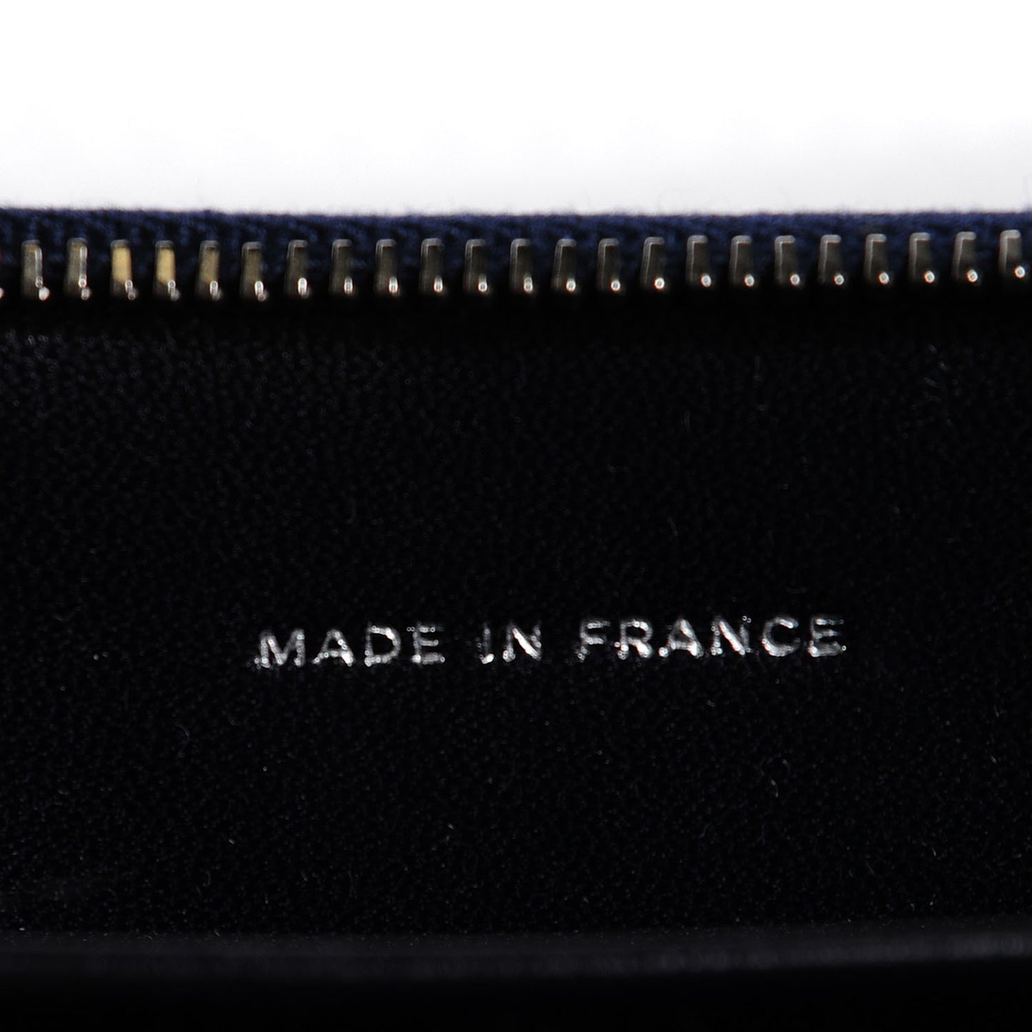 Lambskin Quilted Zip Around Card Holder Dark Navy Blue