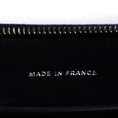 Chanel Lambskin Quilted Zip Around Card Holder Dark Navy Blue 5 of 8