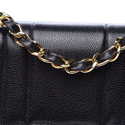 Chanel Caviar Vertical Quilted Jumbo Single Flap Black 11 of 13