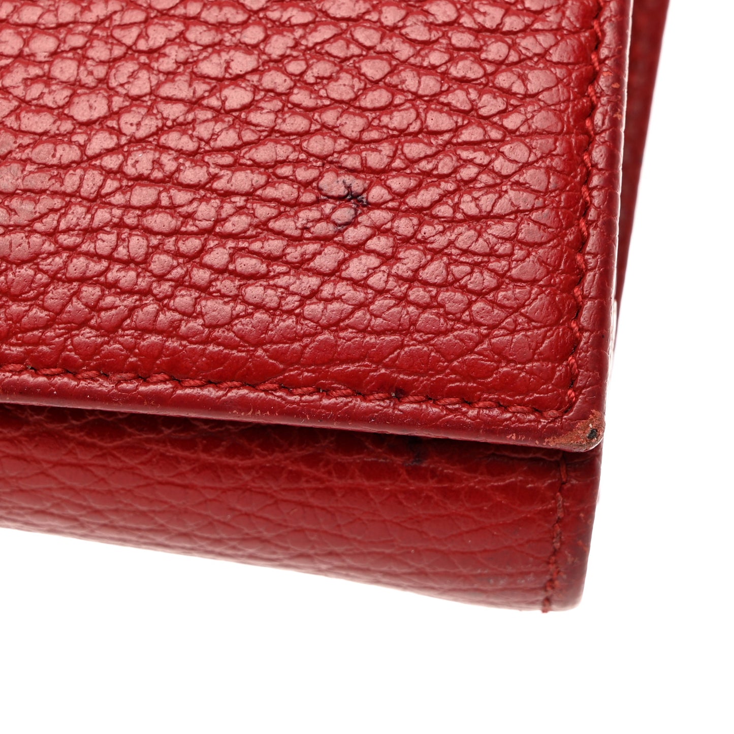 Dollar Calfskin GG Marmont Wallet Hibiscus Red
