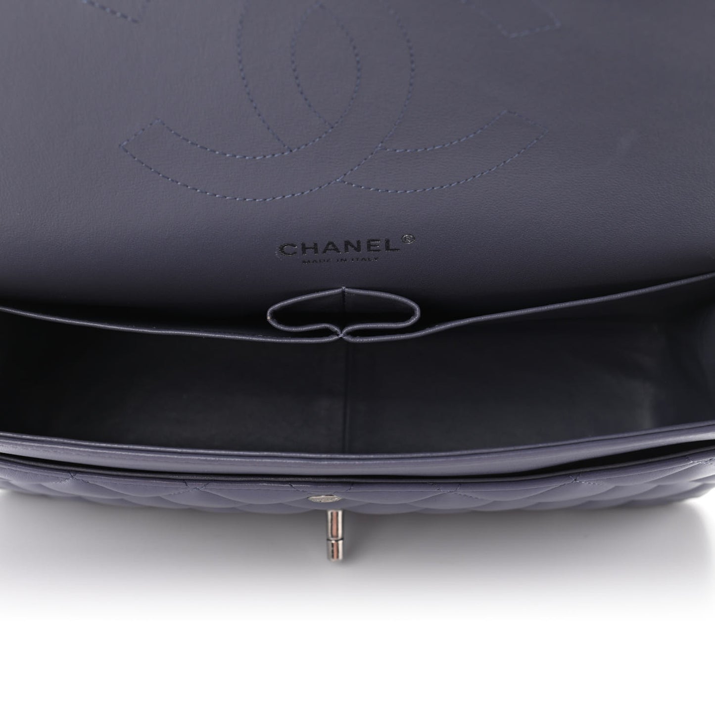 Lambskin Quilted Jumbo Double Flap Light Purple