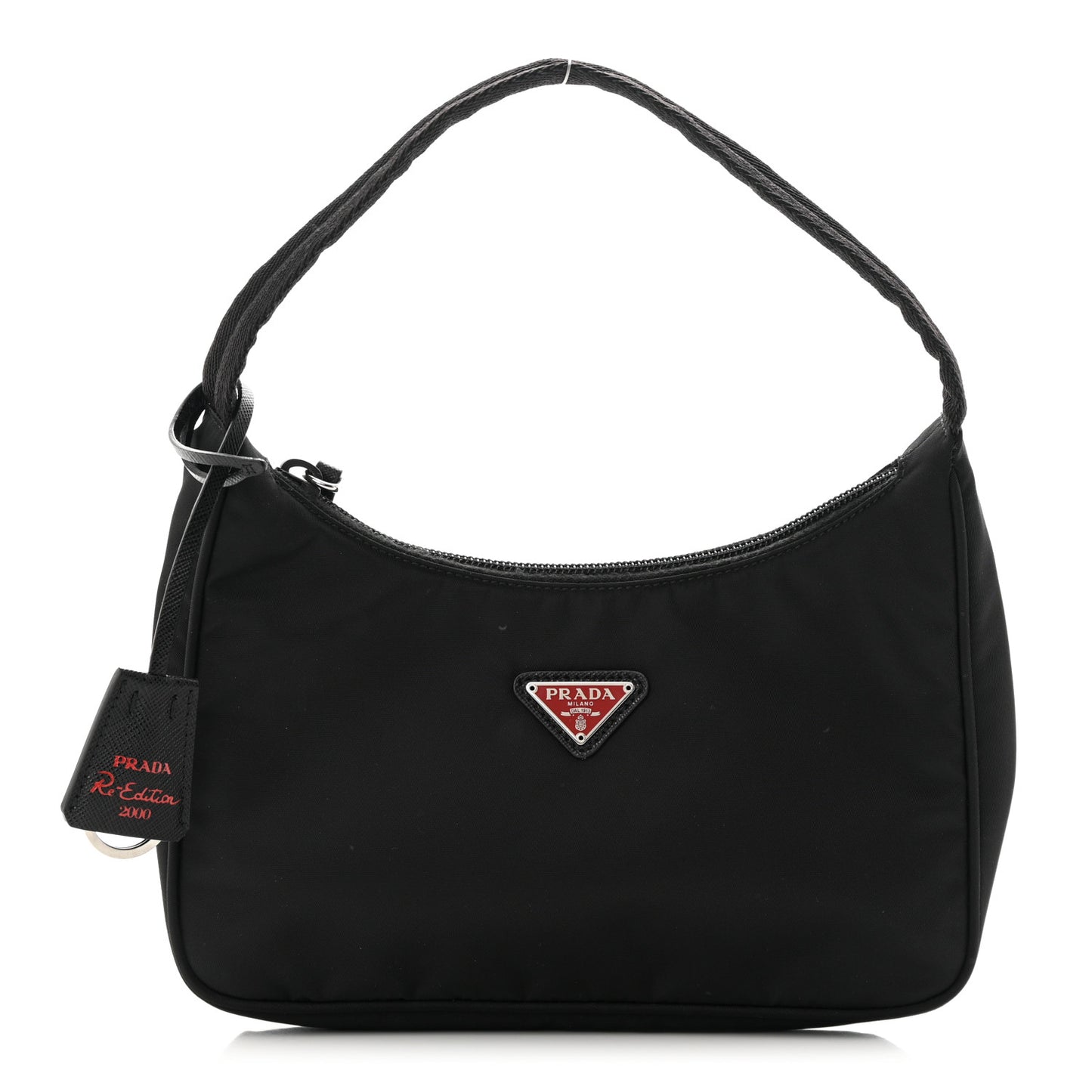Tessuto Nylon Saffiano Lunar New Year Mini Re-Edition 2000 Bag Black Fuoco